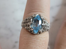 Load image into Gallery viewer, Womens Vintage Estate Sterling Silver Topaz Ring 4.6g #E4624