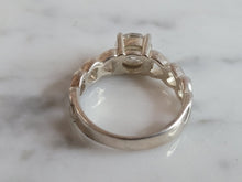 Load image into Gallery viewer, Womens Vintage Estate Sterling Silver CZ Heart Ring 2.8g #E4632