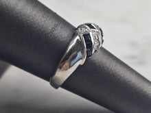 Load image into Gallery viewer, Womens Vintage Estate 14K White Gold Sapphire Diamond Ring 3.8g E4639