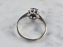 Load image into Gallery viewer, Womens Vintage Estate 14K White Gold Sapphire Diamond Ring 2.4g #E4641