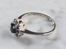 Load image into Gallery viewer, Womens Vintage Estate 14K White Gold Sapphire Diamond Ring 2.4g #E4641
