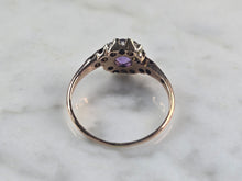 Load image into Gallery viewer, Womens Vintage Estate 14K Mixed Gold Amethyst Diamond Ring 1.8g E4642
