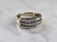 Load image into Gallery viewer, Mens Vintage Estate 10K Yellow Gold Diamond Ring 7.5g E4655