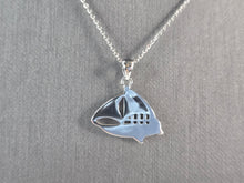 Load image into Gallery viewer, Womens Sterling Silver Opal Sailboat Pendant Necklace 5.0g E4658