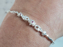 Load image into Gallery viewer, Womens Vintage Estate Sterling Silver Garnet CZ Bracelet 5.6g E4659