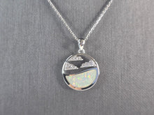 Load image into Gallery viewer, Womens Sterling Silver Opal Ocean Wave Cloud Pendant Necklace 5.7g E4661