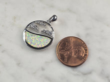 Load image into Gallery viewer, Womens Sterling Silver Opal Ocean Wave Cloud Pendant Necklace 5.7g E4661