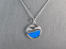 Load image into Gallery viewer, Womens Sterling Silver Blue Opal Ocean Wave Cloud Pendant Necklace 5.7g E4663