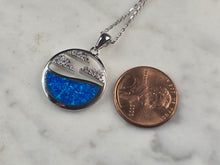 Load image into Gallery viewer, Womens Sterling Silver Blue Opal Ocean Wave Cloud Pendant Necklace 5.7g E4663