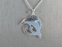 Load image into Gallery viewer, Womens Sterling Silver Pink Opal Dolphin Pendant Necklace 6.7g E4667