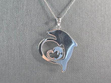 Load image into Gallery viewer, Womens Sterling Silver Opal Dolphin Pendant Necklace 8.5g E4669