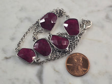 Load image into Gallery viewer, Womens Estate Sterling Silver Natural Ruby Pendant Necklace 16.0g E4672