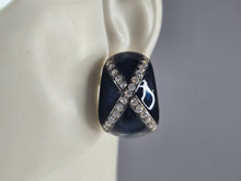 Load image into Gallery viewer, Womens Vintage Estate Sterling Silver Enamel Earrings 15.7g E4684