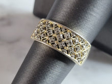 Load image into Gallery viewer, Womens Vintage Estate Sterling Silver Gold Tone CZ Ring 3.5g E4691