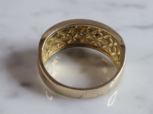Load image into Gallery viewer, Womens Vintage Estate Sterling Silver Gold Tone CZ Ring 3.5g E4691