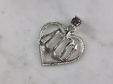 Load image into Gallery viewer, Sterling Silver Religious Muslim Allah Heart Pendant Necklace 4.4g E4698