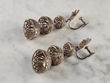 Load image into Gallery viewer, Womens Vintage Estate Sterling Silver Modernist Screw Back Earrings 11.7g E4705