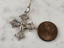 Load image into Gallery viewer, Womens Vintage Estate Sterling Silver Religious Cross Necklace 4.9g E4734
