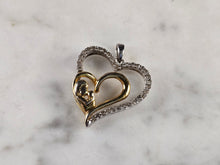 Load image into Gallery viewer, Womens Vintage Estate 10K Gold Diamond Heart Pendant 2.3g E4738