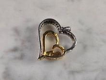 Load image into Gallery viewer, Womens Vintage Estate 10K Gold Diamond Heart Pendant 2.3g E4738