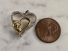 Load image into Gallery viewer, Womens Vintage Estate 10K Gold Diamond Heart Pendant 2.3g E4738
