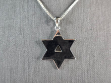 Load image into Gallery viewer, Sterling Silver Jewish Judaica Star of David Opal Pendant Necklace 7.0g E4749