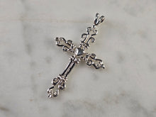 Load image into Gallery viewer, Womens Sterling Silver Religious Cross Heart Pendant 1.7g E4755