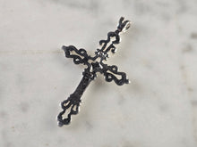 Load image into Gallery viewer, Womens Sterling Silver Religious Cross Heart Pendant 1.7g E4755