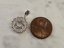 Load image into Gallery viewer, Sterling Silver Jewish Judaica Star of David Pendant, 1.2g E4757