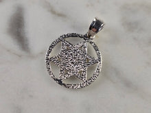 Load image into Gallery viewer, Sterling Silver Jewish Judaica Star of David Torah Pendant, 1.6g E4763
