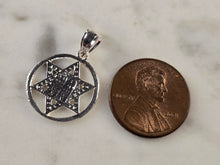 Load image into Gallery viewer, Sterling Silver Jewish Judaica Star of David Torah Pendant, 1.6g E4763