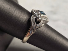 Load image into Gallery viewer, Womens Vintage Estate 14K White Gold Blue Diamond Ring 6.2g E4768