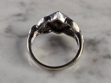 Load image into Gallery viewer, Womens Vintage Estate 14K White Gold Blue Diamond Ring 6.2g E4768