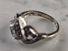 Load image into Gallery viewer, Womens Vintage Estate 14K White Gold Blue Diamond Ring 6.2g E4768