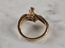 Load image into Gallery viewer, Womens Vintage Estate 14K Yellow Gold Emerald &amp; Diamond Ring 5.0g #E4785