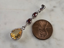 Load image into Gallery viewer, Womens  Estate Sterling Silver Citrine Garnet Pendant 2.6g E4791