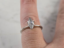 Load image into Gallery viewer, Womens Vintage Estate 14K White Gold Marquise Diamond Engagement Ring 3.0g E4799