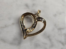 Load image into Gallery viewer, Womens Vintage Estate 14K Yellow Gold Diamond Heart Pendant 2.3g E4823