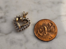 Load image into Gallery viewer, Womens Vintage Estate 10K Yellow Gold Diamond Heart Pendant 1.9g E4824