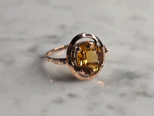 Load image into Gallery viewer, Womens Vintage Estate 14K Rose Gold Citrine Ring 3.1g #E4831