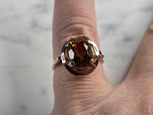 Load image into Gallery viewer, Womens Vintage Estate 14K Rose Gold Citrine Ring 3.1g #E4831