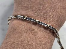Load image into Gallery viewer, Womens Vintage Estate 10K Gold Diamond Tennis Bracelet 7.6g E4843