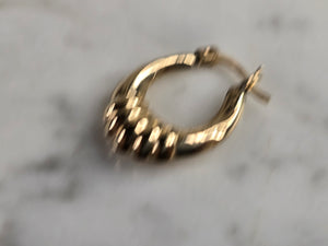 Pr Womens Vintage Estate 10K Yellow Gold Hoop Earrings, 1.3g E4854