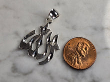 Load image into Gallery viewer, Vintage Estate Sterling Silver Muslim Allah Pendant 3.2g E4873