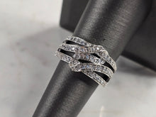 Load image into Gallery viewer, Womens Vintage Estate Sterling Silver Modernist CZ Ring 4.7g E4889