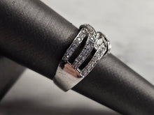Load image into Gallery viewer, Womens Vintage Estate Sterling Silver Modernist CZ Ring 4.7g E4889