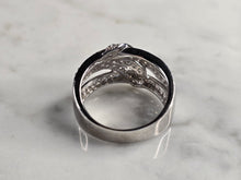 Load image into Gallery viewer, Womens Vintage Estate Sterling Silver Modernist CZ Ring 4.7g E4889