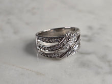Load image into Gallery viewer, Womens Vintage Estate Sterling Silver Modernist CZ Ring 4.7g E4889