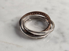 Load image into Gallery viewer, Womens Vintage Estate Sterling Silver Rose Gold Tone Trinity Ring 4.9g E4895