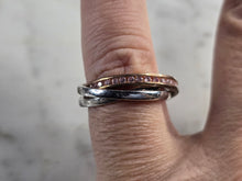 Load image into Gallery viewer, Womens Vintage Estate Sterling Silver Rose Gold Tone Trinity Ring 4.9g E4895
